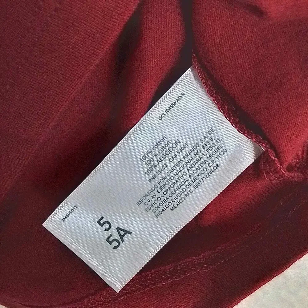 OshKosh Long Sleeve Cotton Tee Size 5 in Red w/ Fighter‎ Jet Theme